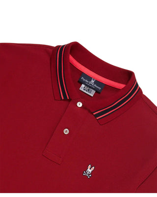 Men's Estacada Collar Stripe Long Sleeve Polo - Rio Red