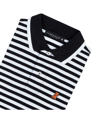 Men's Striped Polo Shirt - Black A107