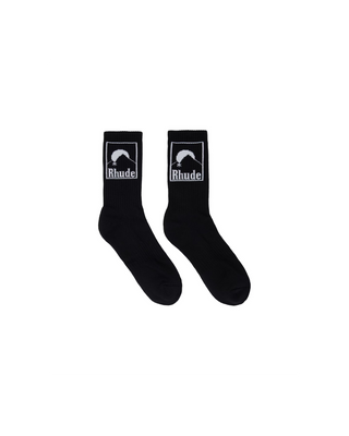 RHUDE MOONLIGHT BADGE SOCK - BLACK/WHITE