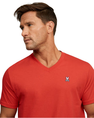 Men's V Neck Tee - Brilliant Red