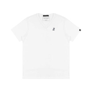 Mens V Neck Jersey T-shirt - White A11