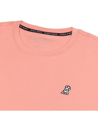 Mens Crew Neck Jersey T-shirt - Coral A11