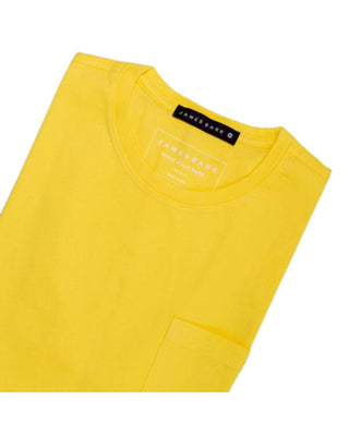 Men's Crew Neck Pocket T-shirt - Blazing Yellow