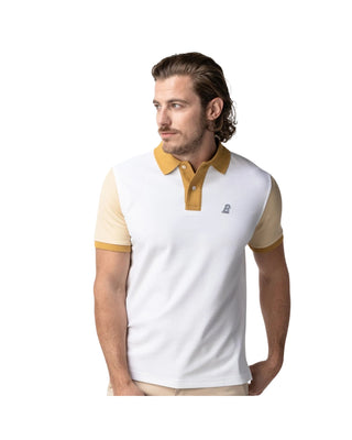 Men's Beige Sleeves and Neck Polo Shirt - Soy Bean A11