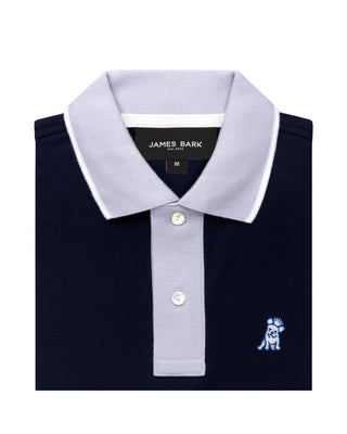 Men's Color Block Collar Polo Shirt - Navy A215