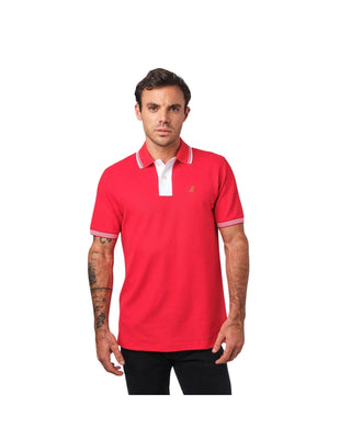 Men's Contrast Buttoning Polo Shirt - Risk Red A206