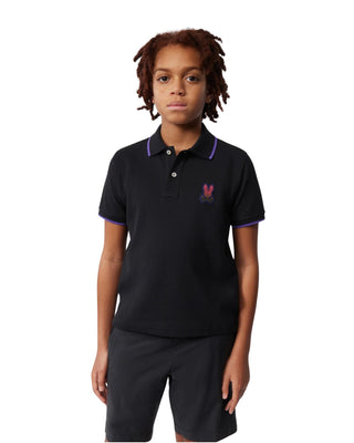 Kid's Strype Pique Fashion Polo - Navy
