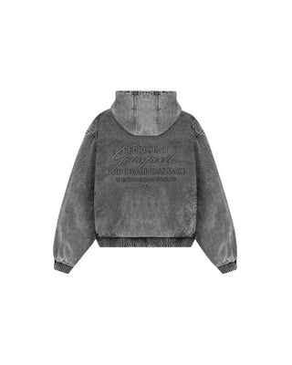 R5 Hooded Denim Bomber - Charcoal Grey