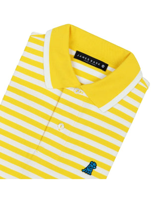 Men's Striped Polo Shirt - Vibrant Yellow A108