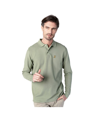 Mens Long Sleeve Polo Shirt- Sea Spray A36