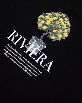 Riviera Lemon Tree Boxy Tshirt - Black