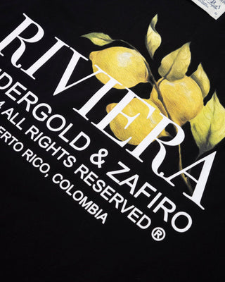 Riviera Lemon Tree Boxy Tshirt - Black