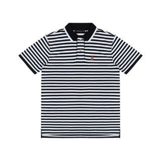 Men's Striped Polo Shirt - Black A107
