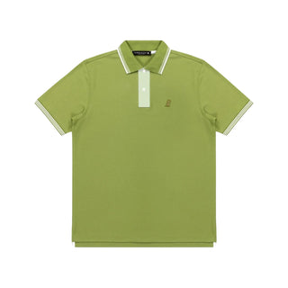 Men's Contrast Buttoning Polo Shirt - Spinach Green A209