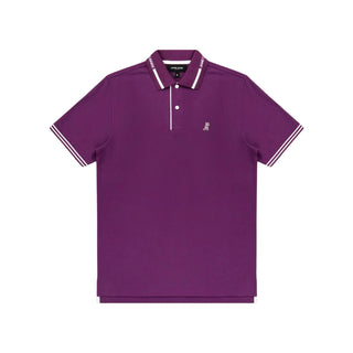 Men's Branded Collar Polo Shirt - Plum A211