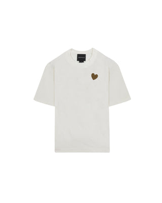 Contrast Heart T-shirt - Cream