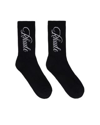 RHUDE VERTICAL SCRIPT SOCK - BLACK/WHITE