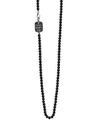 3mm Black Onyx Bead Necklace